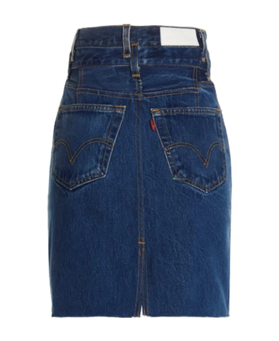 Re/Done Double Waisted Denim Skirt