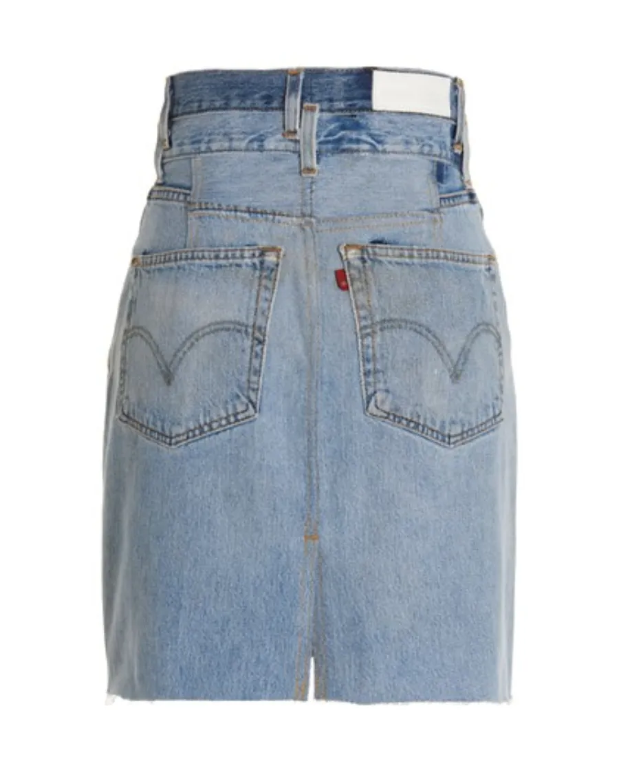 Re/Done Double Waisted Denim Skirt