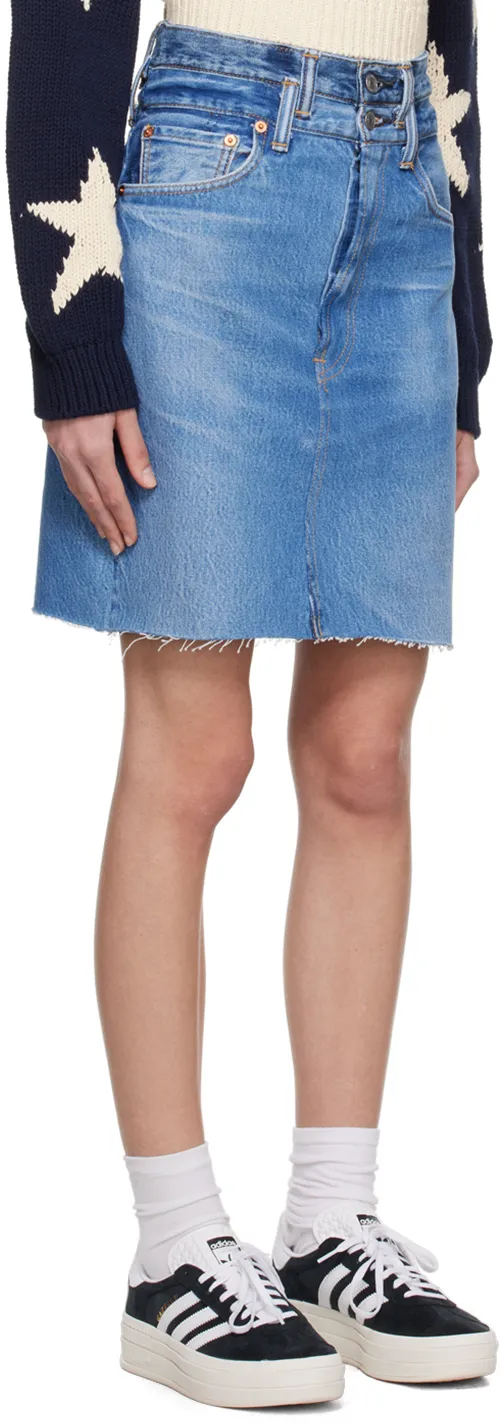 Re/Done Double Waisted Denim Skirt