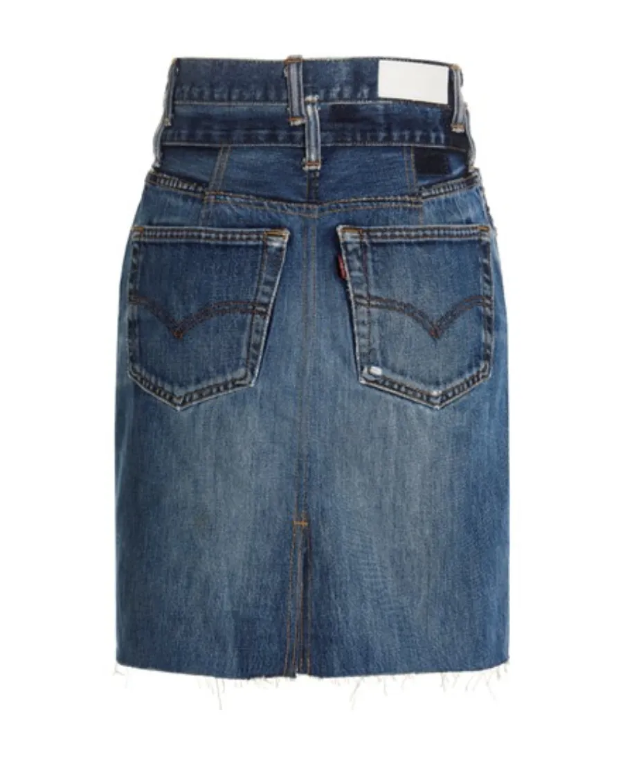 Re/Done Double Waisted Denim Skirt