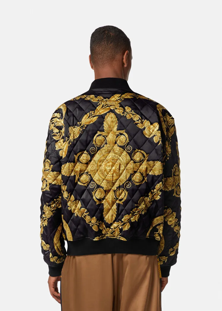 Maschera Baroque-Print Quilted Bomber Jacket