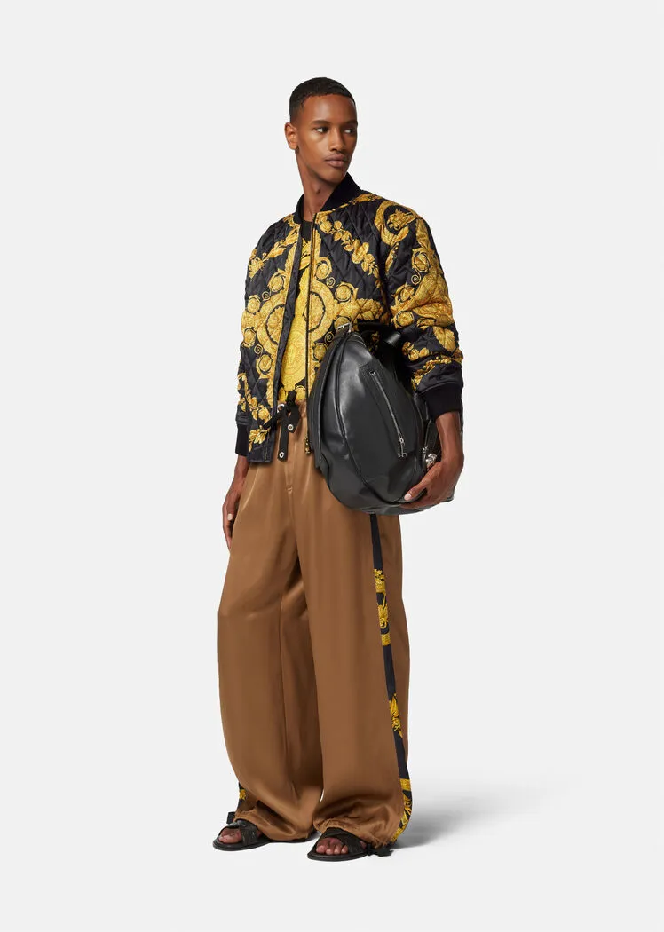 Maschera Baroque-Print Quilted Bomber Jacket