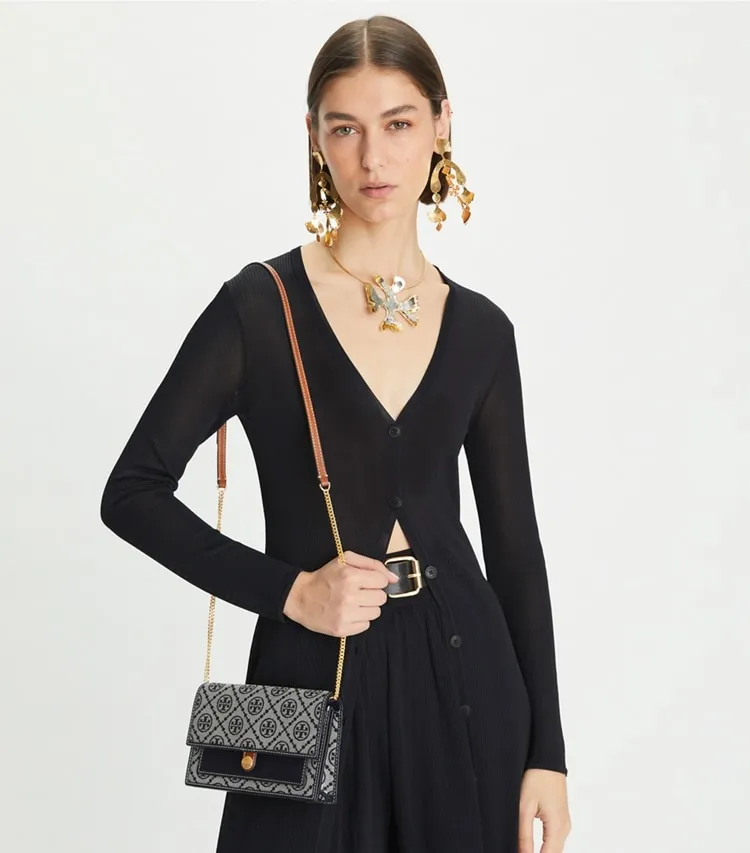 Tory Burch T Monogram Chain Wallet