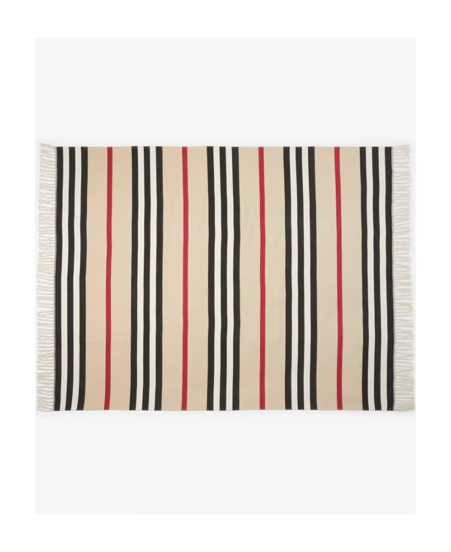 Burberry Striped Intarsia Fringed Scarf