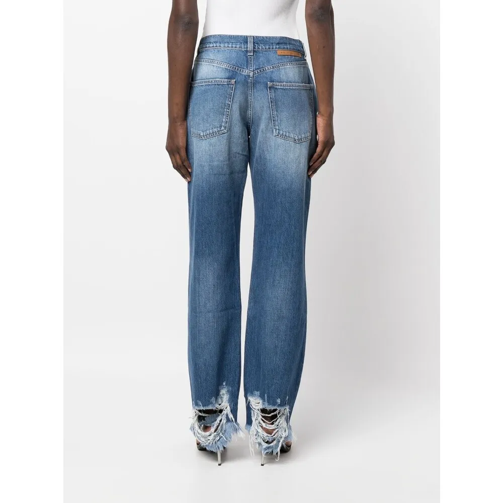 Stella Mccartney Distressed Straight-Leg Jeans