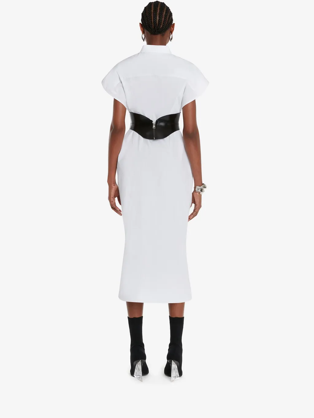 Alexander Mcqueen Short-Sleeved Buttoned Midi Dress