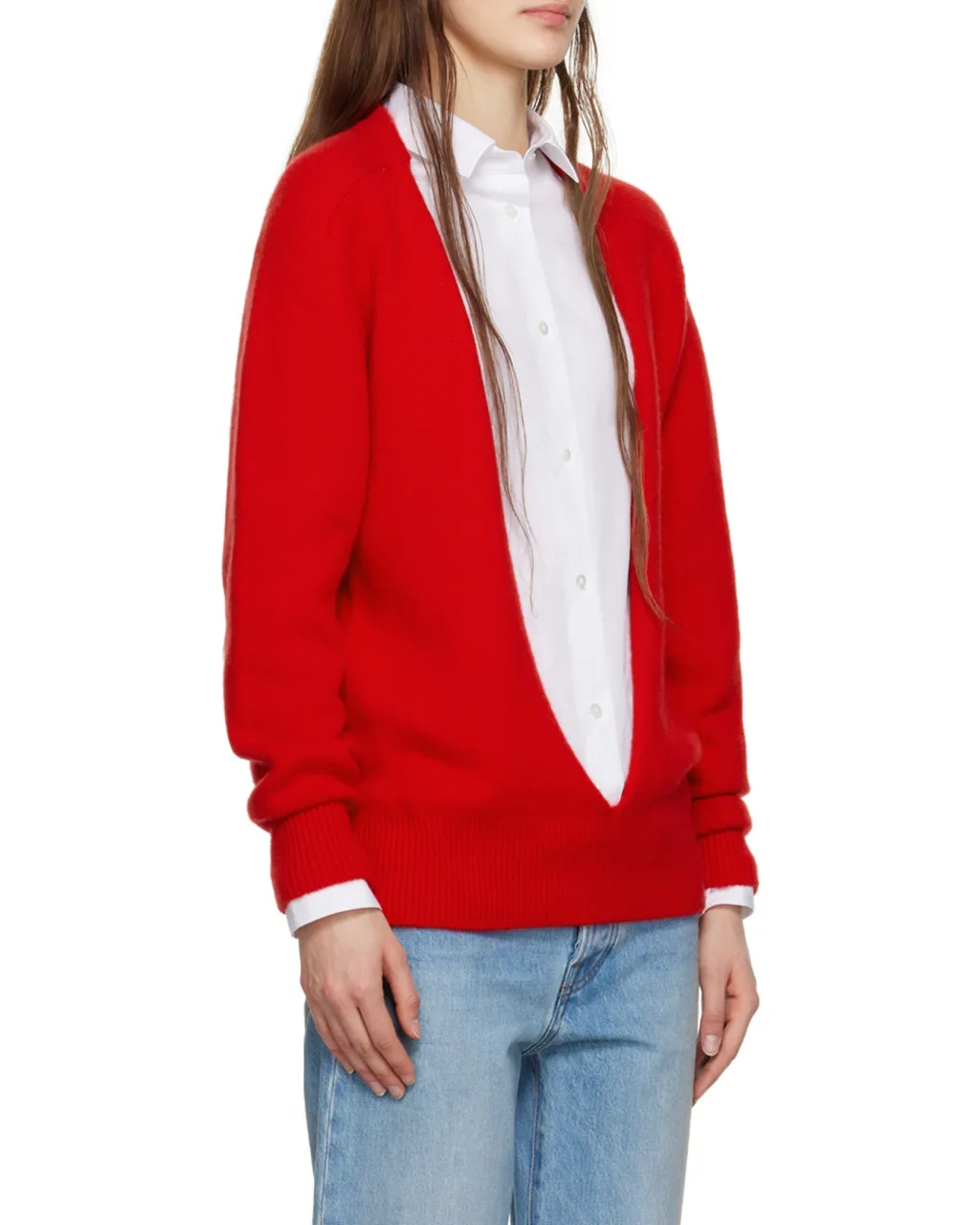 Open-Front Cashmere Jumper
