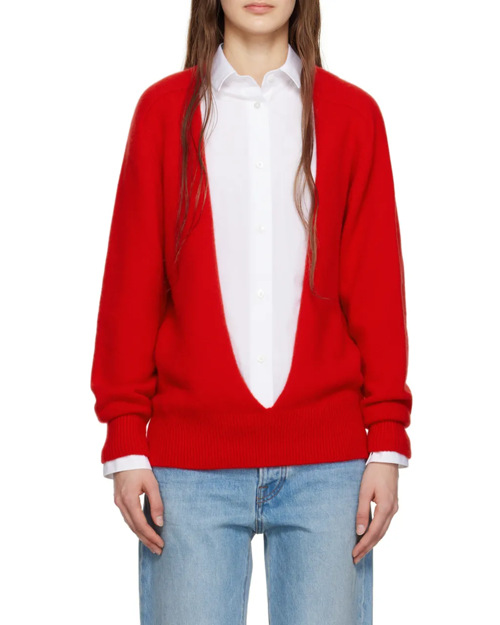 Open-Front Cashmere Jumper