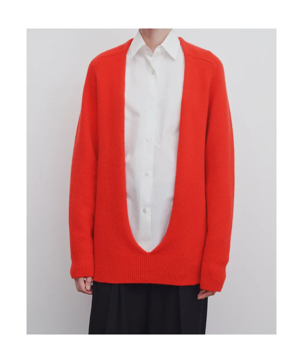 Open-Front Cashmere Jumper