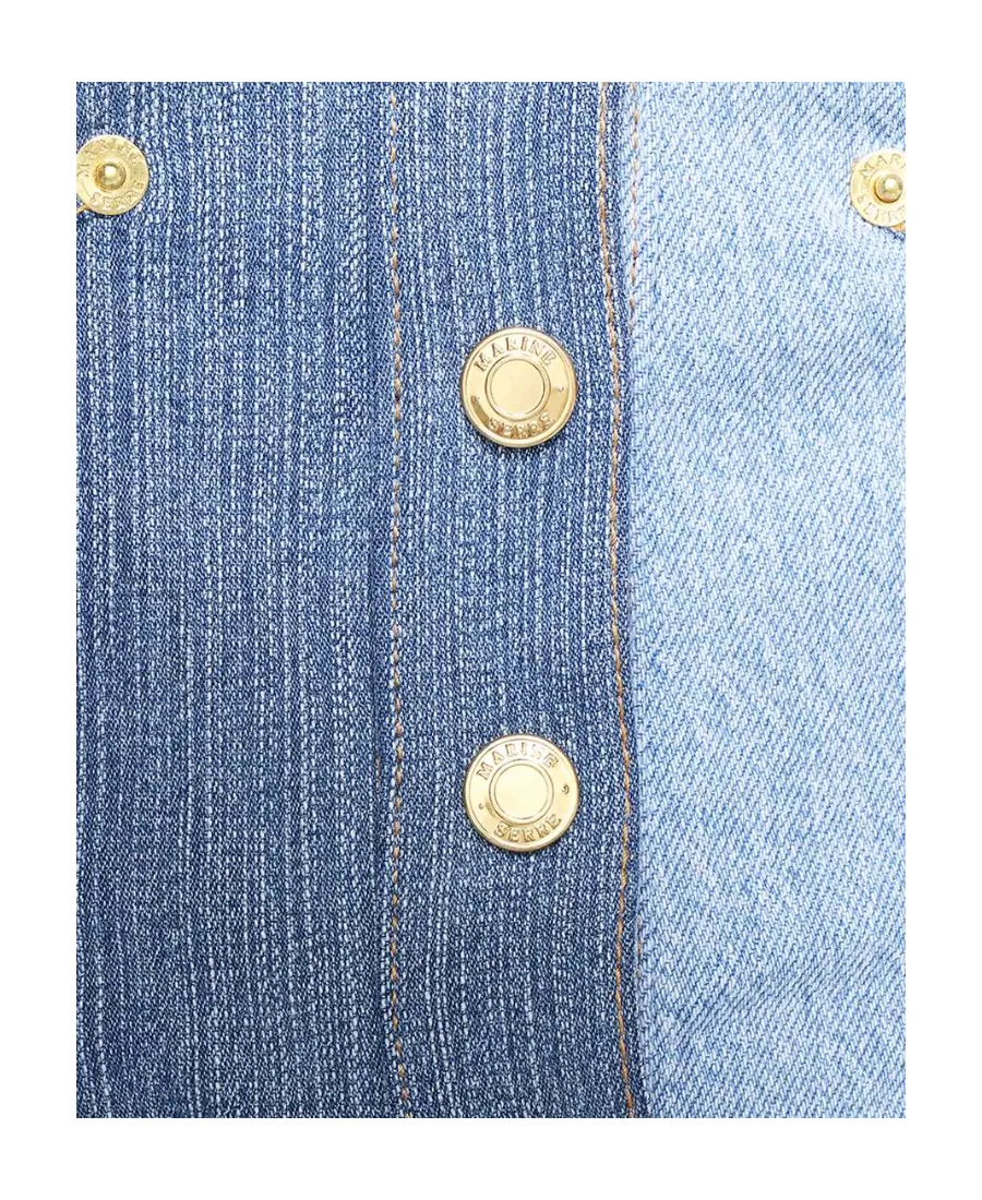 Regenerated Denim Bustier Top
