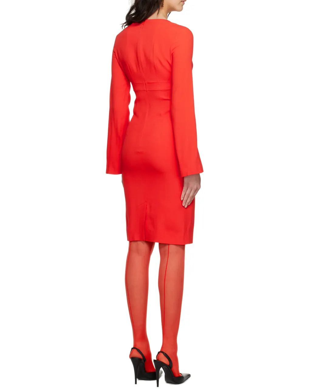 V-Neck Medium-Length Dress