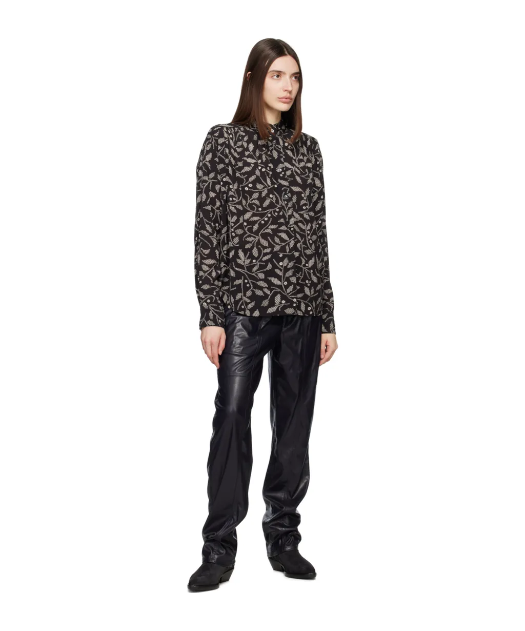 Faux-Leather Straight Trousers