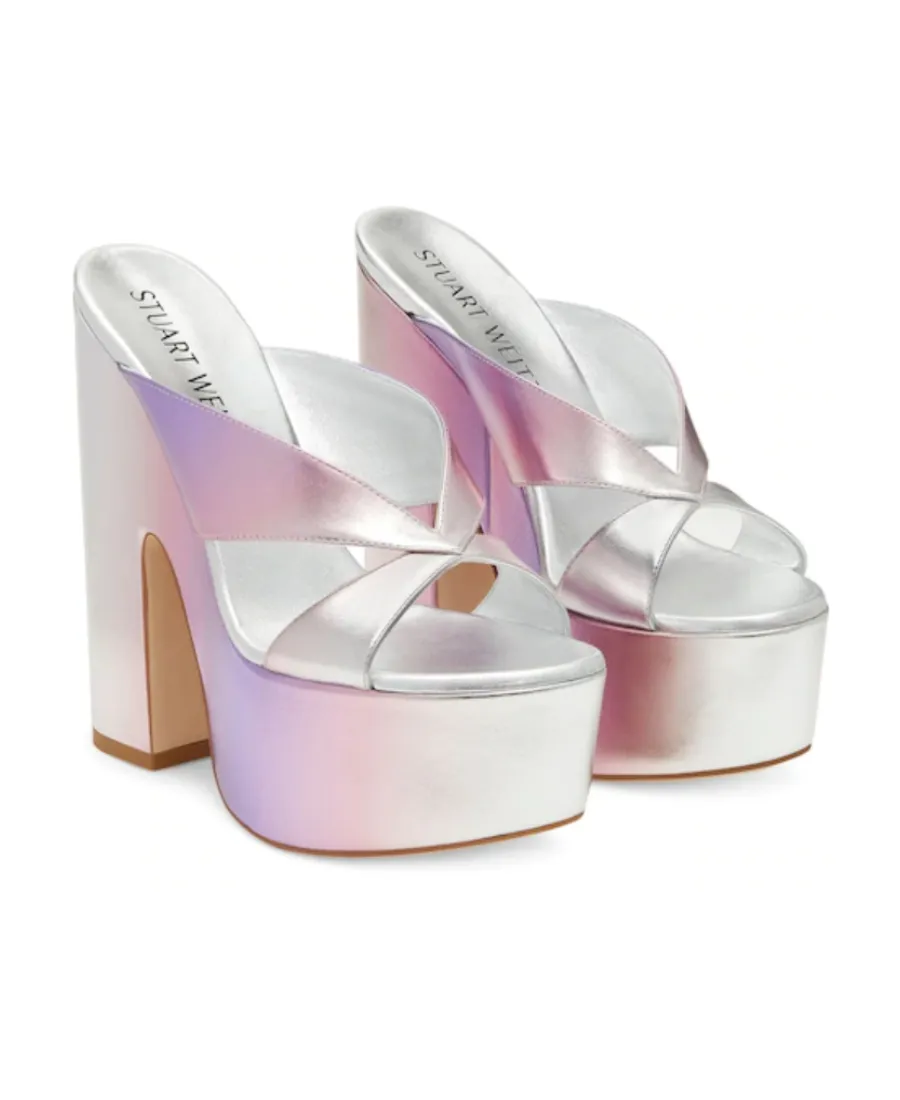 Stuart Weitzman Miami Platform Metallic Mules