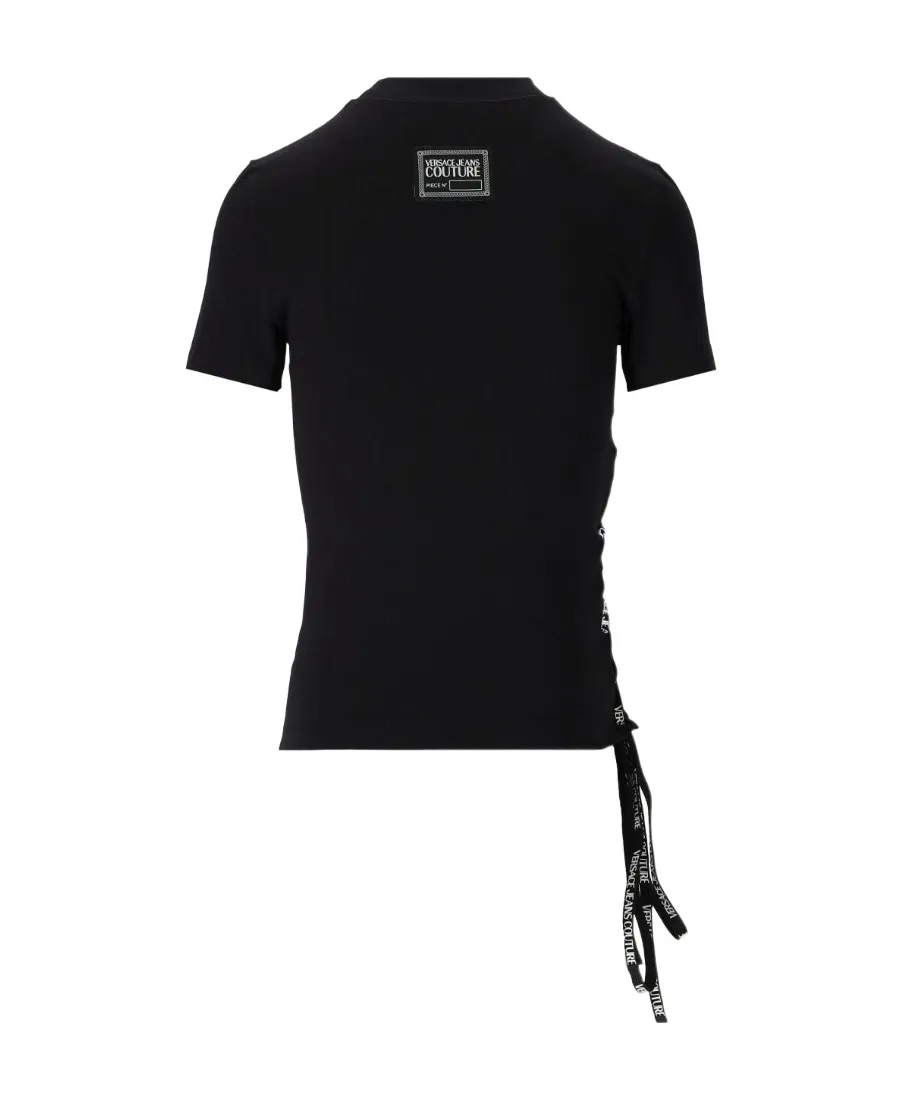 Lace-Up Cotton T-Shirt