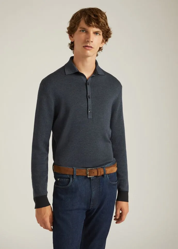 Long-Sleeved Polo Shirt