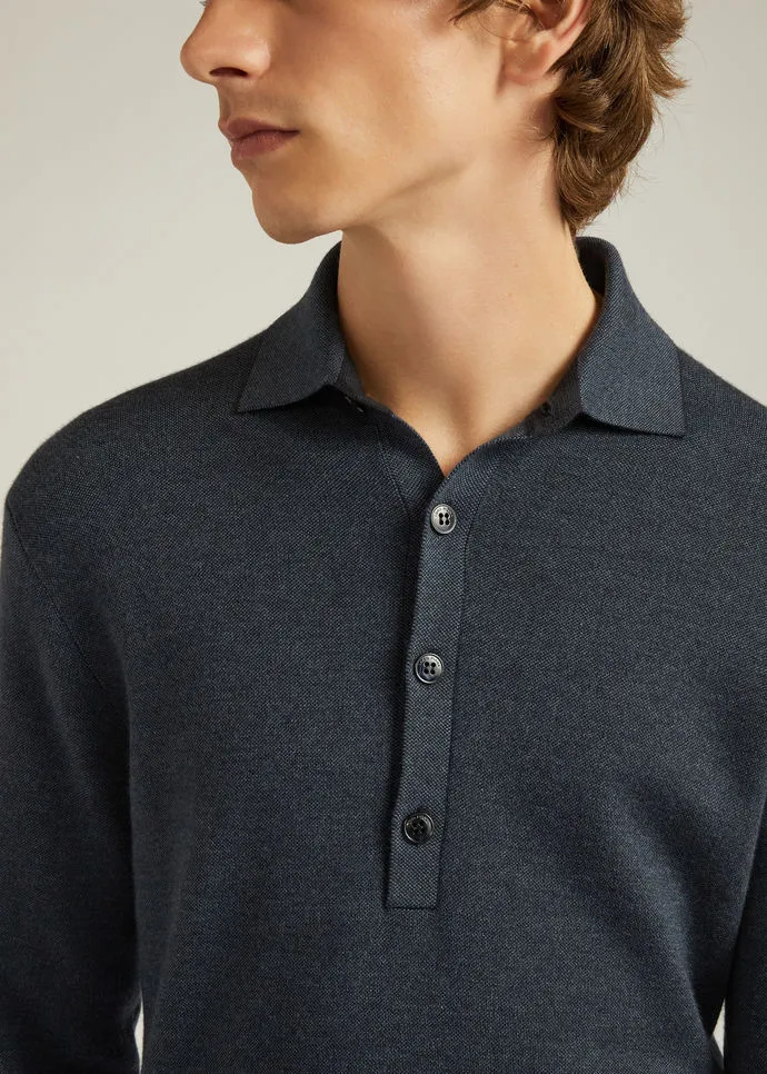 Long-Sleeved Polo Shirt