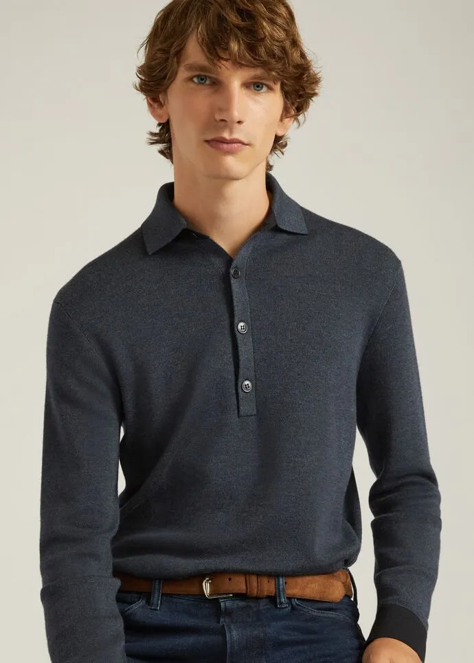 Long-Sleeved Polo Shirt