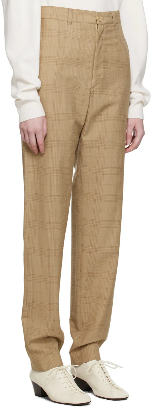 Lemaire Straight-Leg Checked Pants