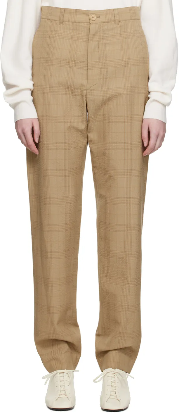 Lemaire Straight-Leg Checked Pants