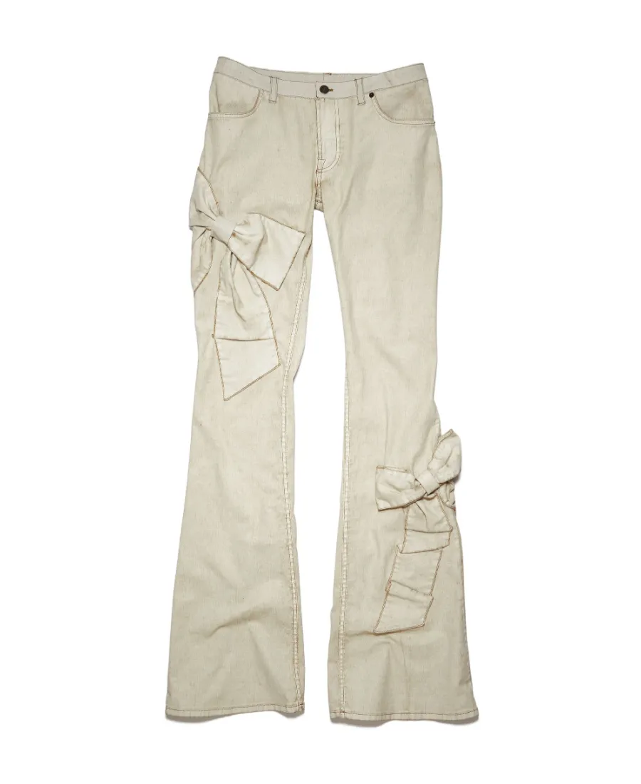 Bow-Detail Flared Trousers
