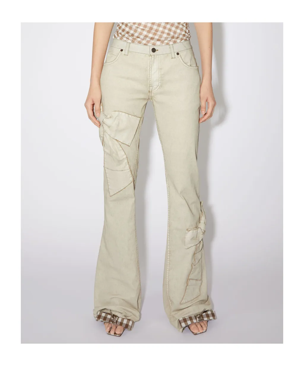 Bow-Detail Flared Trousers