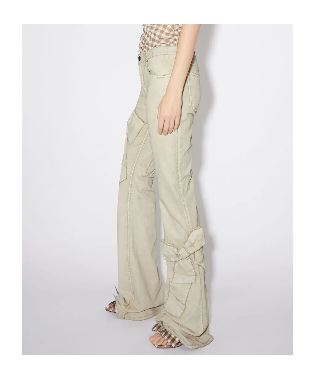 Bow-Detail Flared Trousers