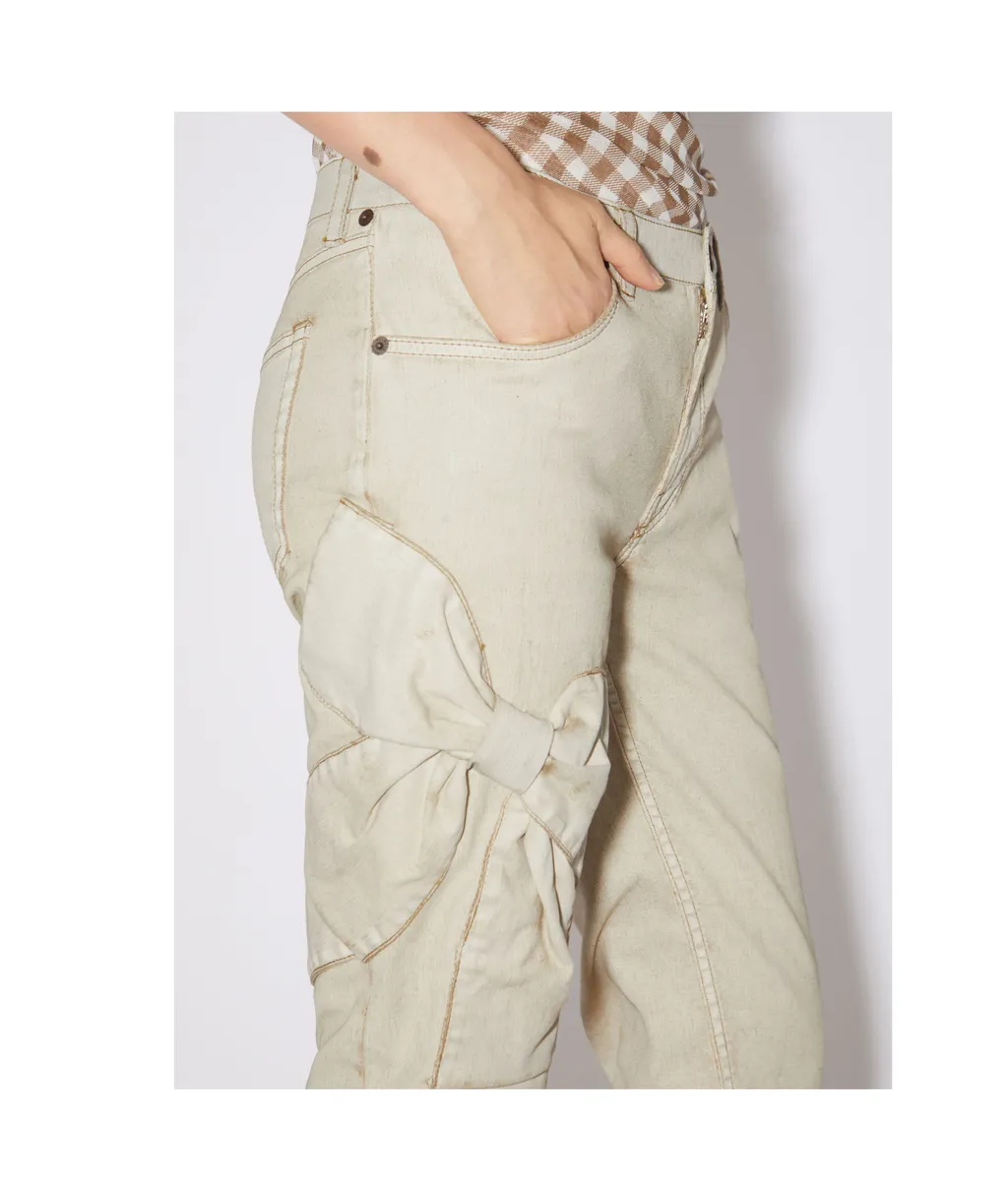 Bow-Detail Flared Trousers