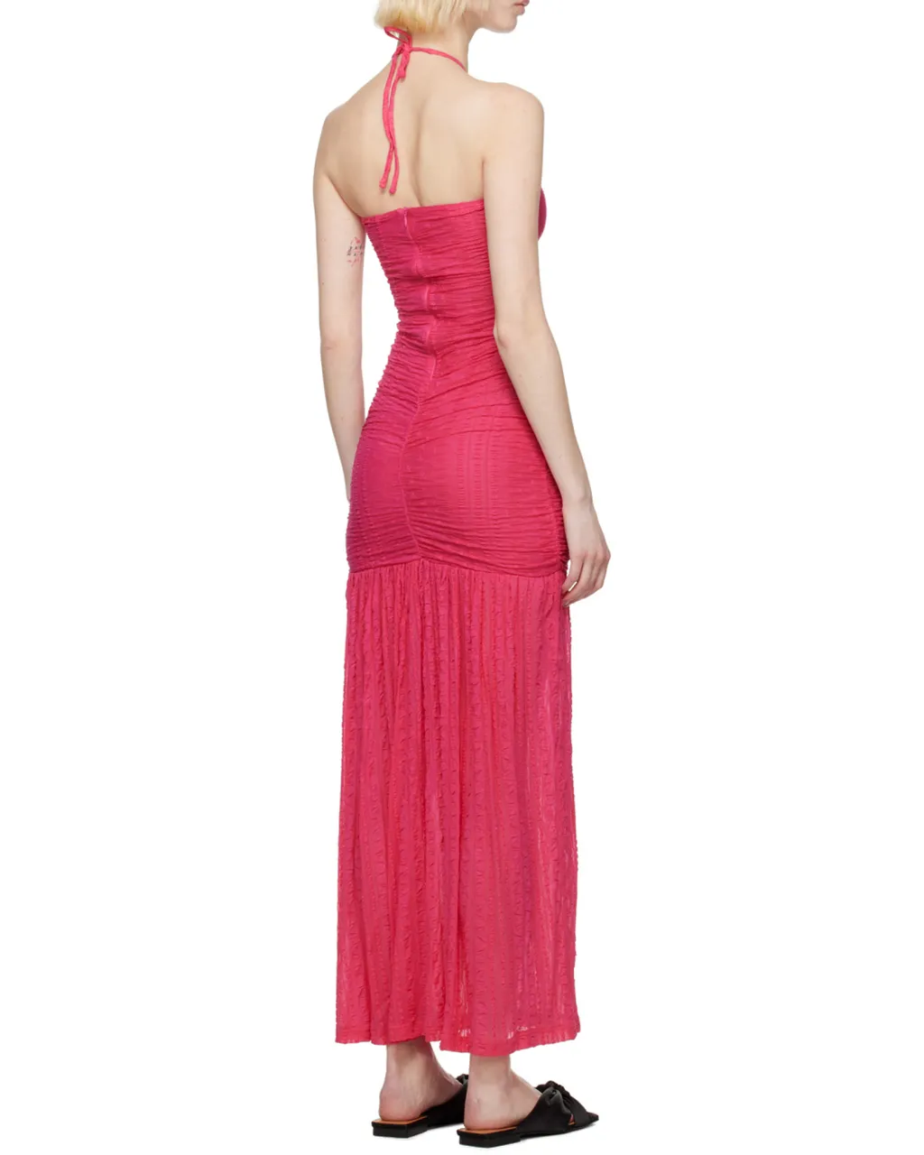 Stretch Lace Halter Neck Dress