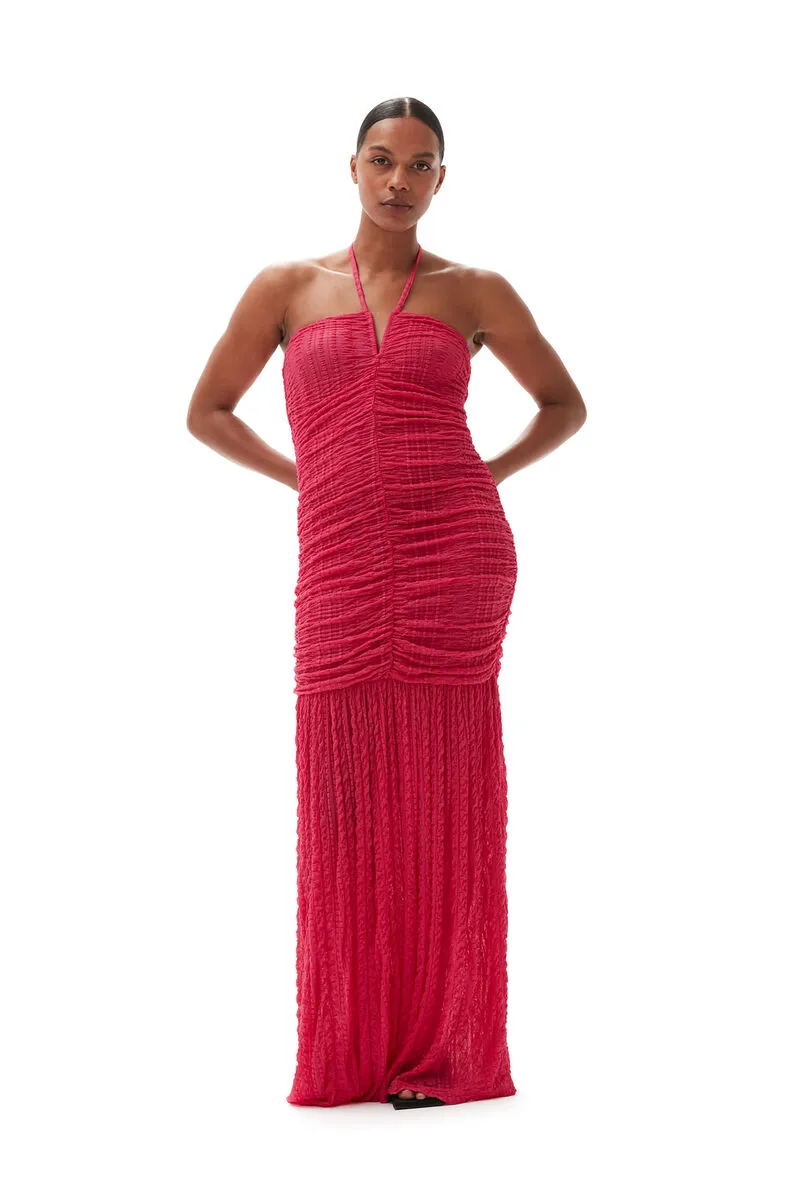 Stretch Lace Halter Neck Dress