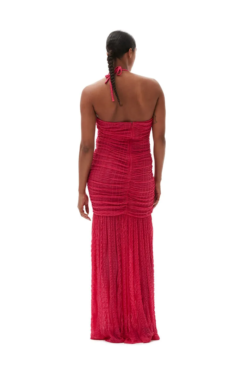 Stretch Lace Halter Neck Dress