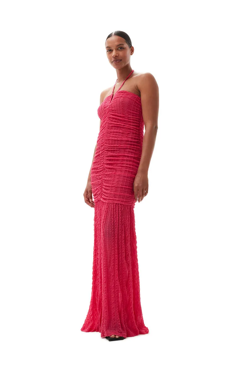 Stretch Lace Halter Neck Dress