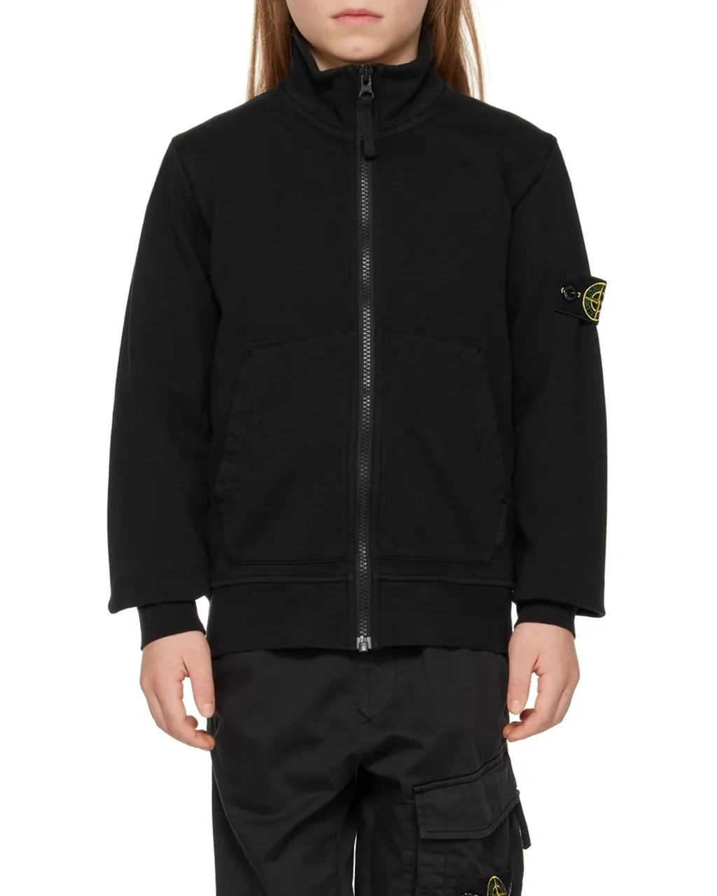 Compass-Patch Zip-Up Sweatshirt