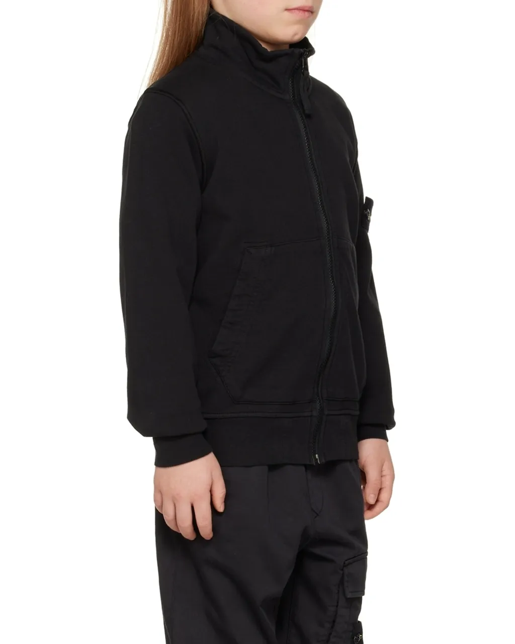 Compass-Patch Zip-Up Sweatshirt
