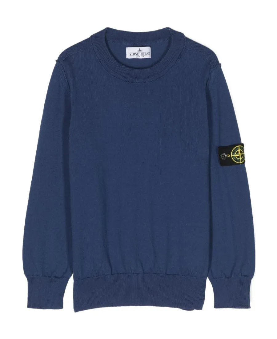 Stone Island Junior Logo-Patch Long-Sleeved Sweatshirt