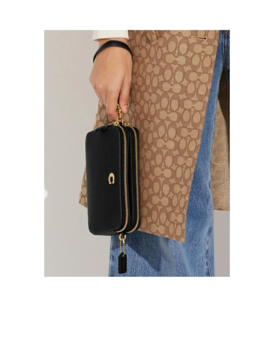 Logo Zipper Shoulder Bag