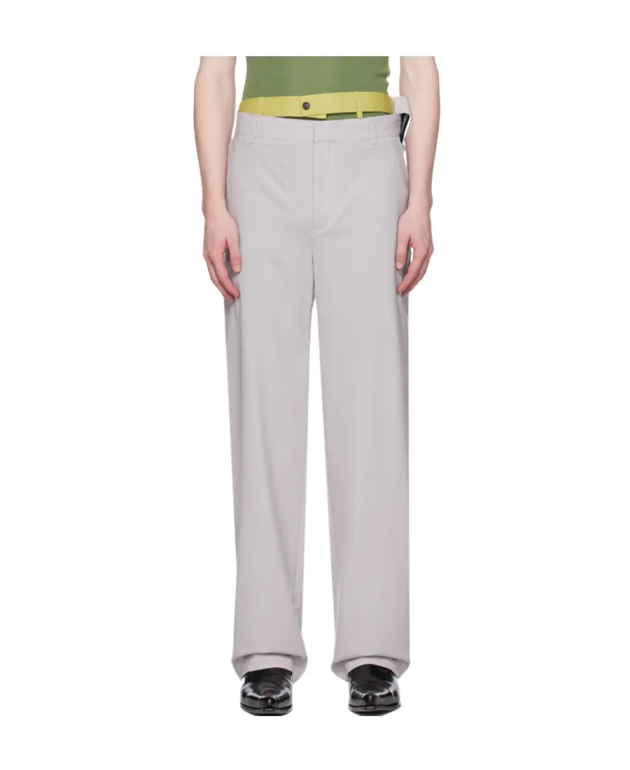 Multi Waistband Wide-Leg Trousers