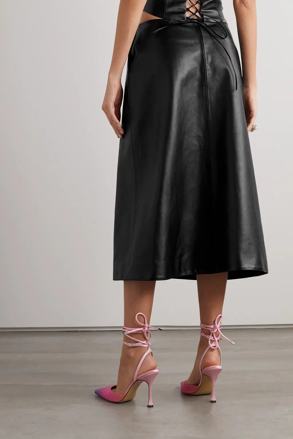 Leather Mid-Length Skirt