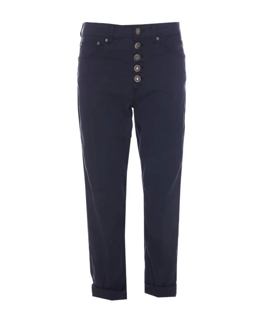 Dondup Logo-Patch Cropped Straight-Leg Jeans