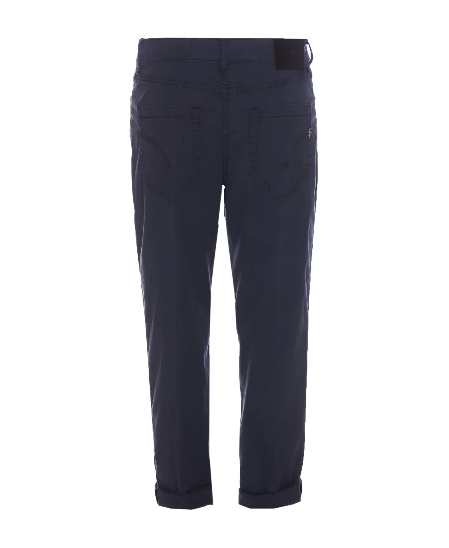 Dondup Logo-Patch Cropped Straight-Leg Jeans