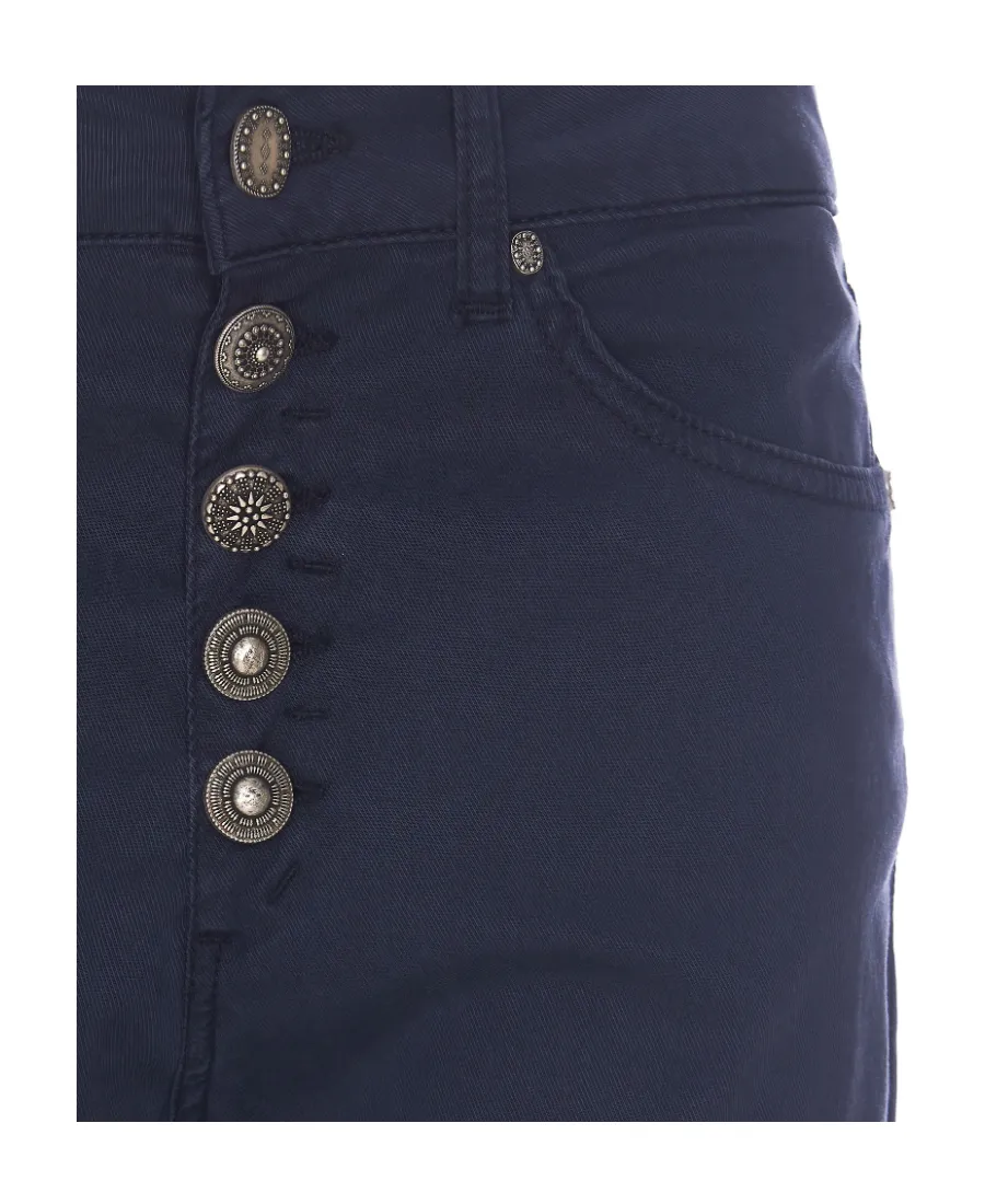 Dondup Logo-Patch Cropped Straight-Leg Jeans