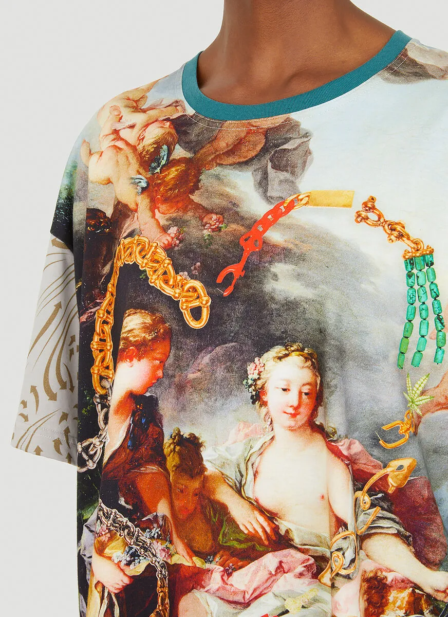 Painting-Print Cotton T-Shirt
