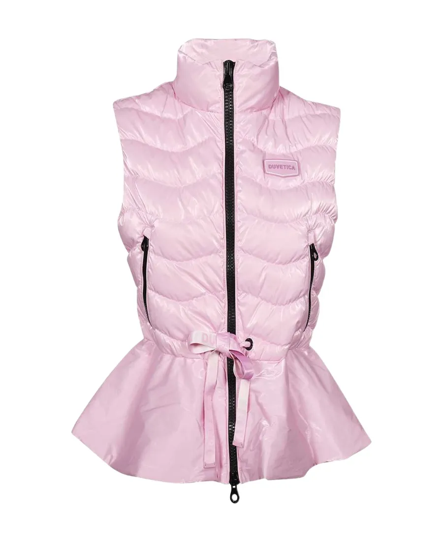 Peplum-Hem Quilted Down Vest
