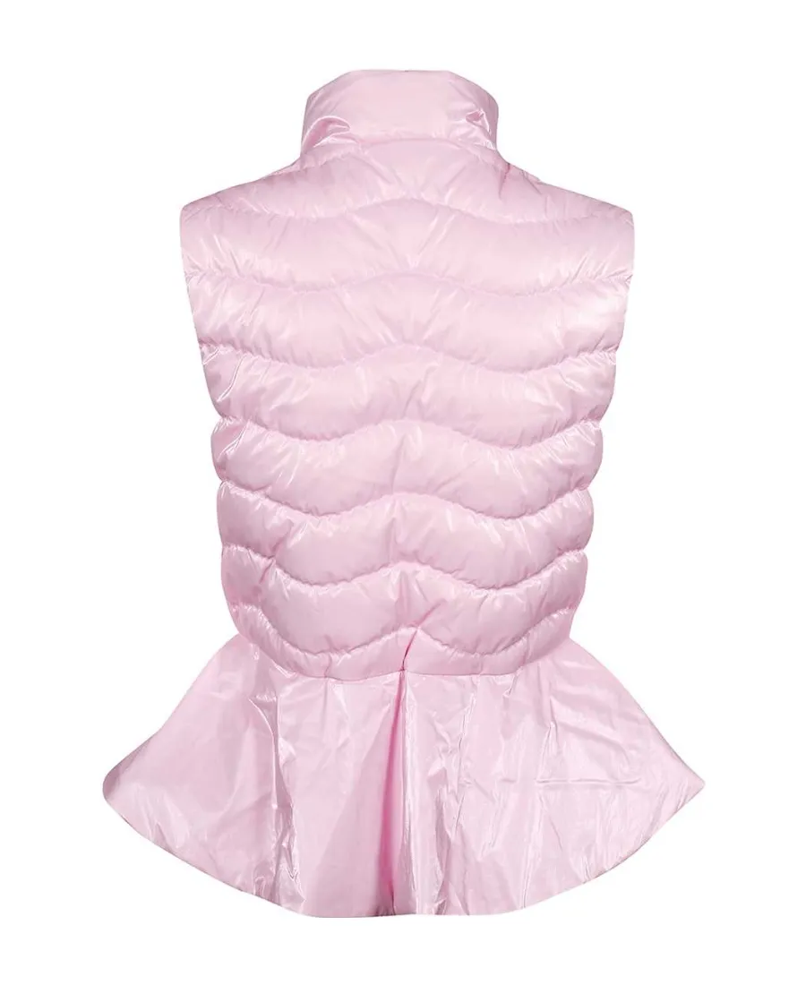 Peplum-Hem Quilted Down Vest