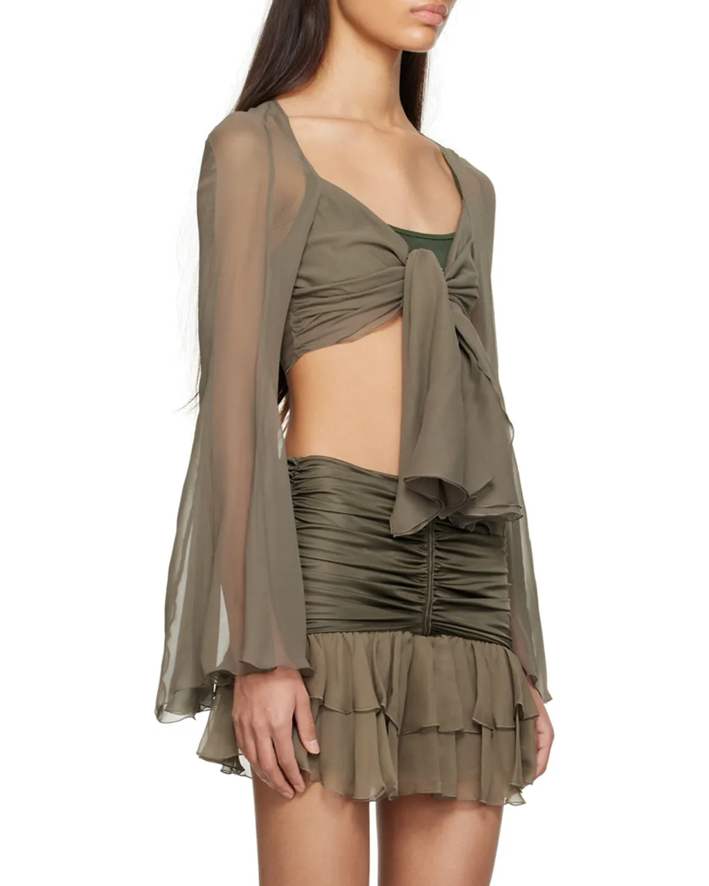 V-Neck Translucent Blouse