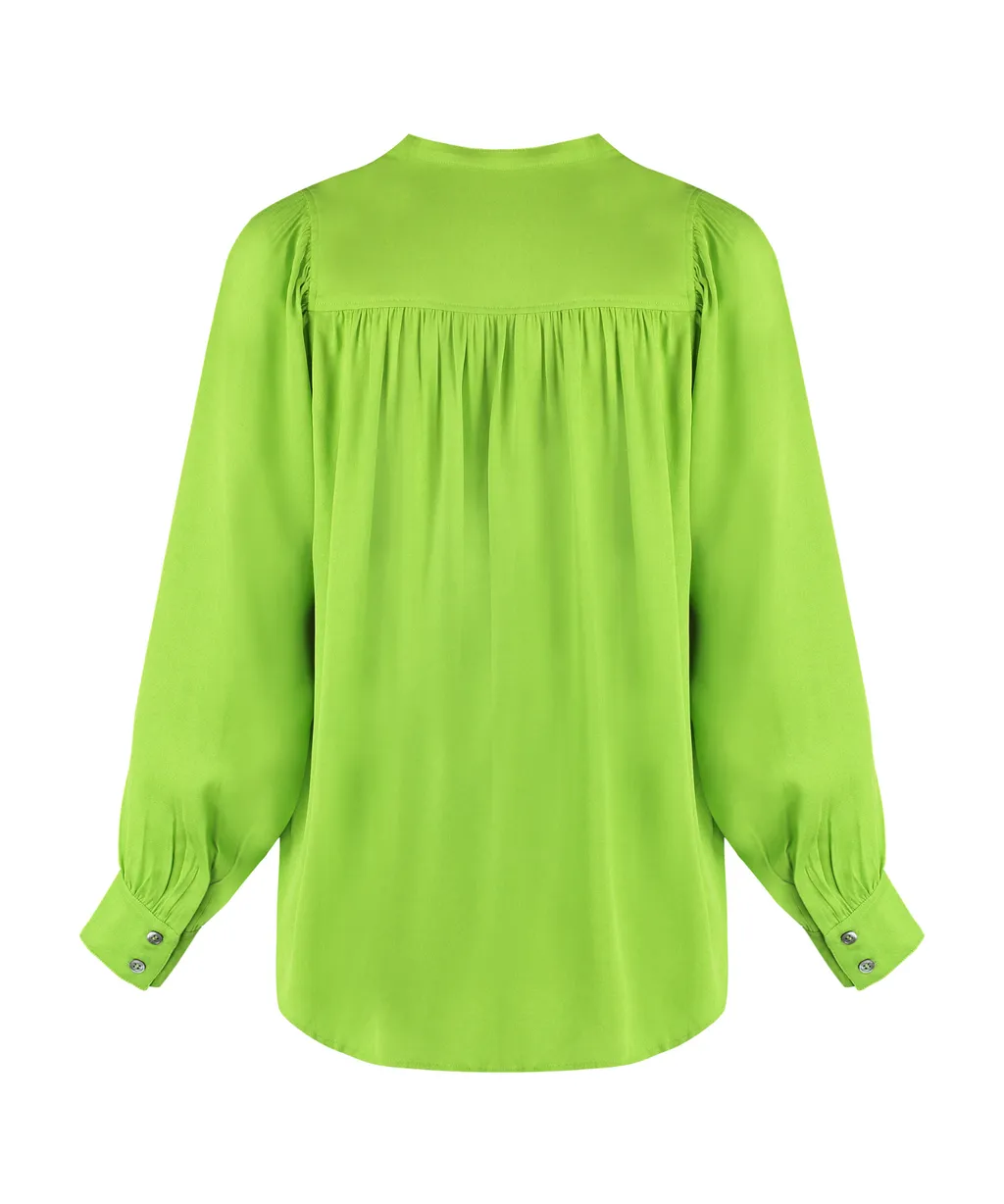 Gathered-Detail Off-Centre Blouse