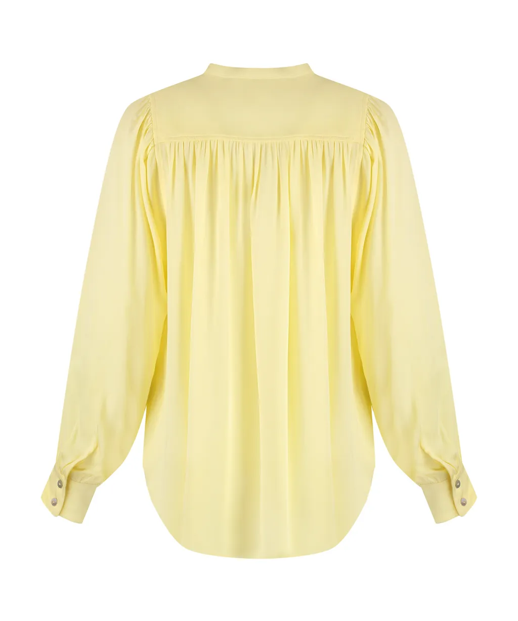 Gathered-Detail Off-Centre Blouse