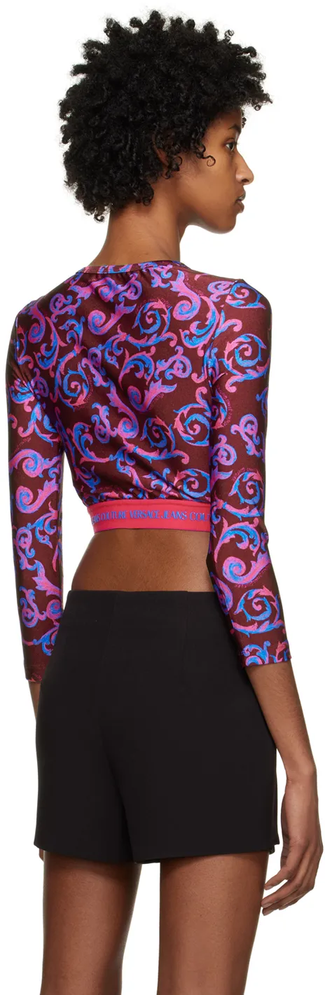 Barocco-Print Cropped Top