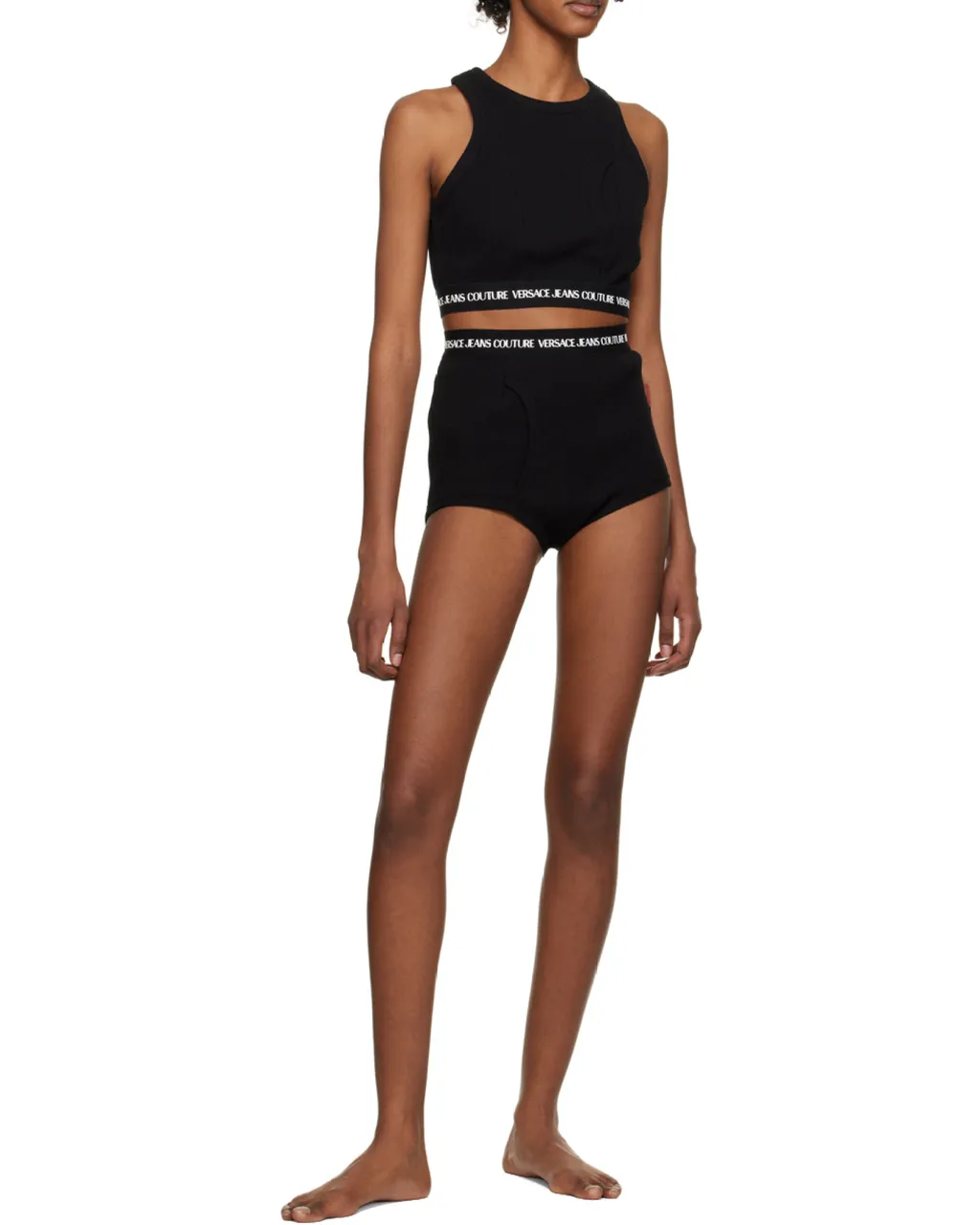 Logo-Print Cropped Tank Top
