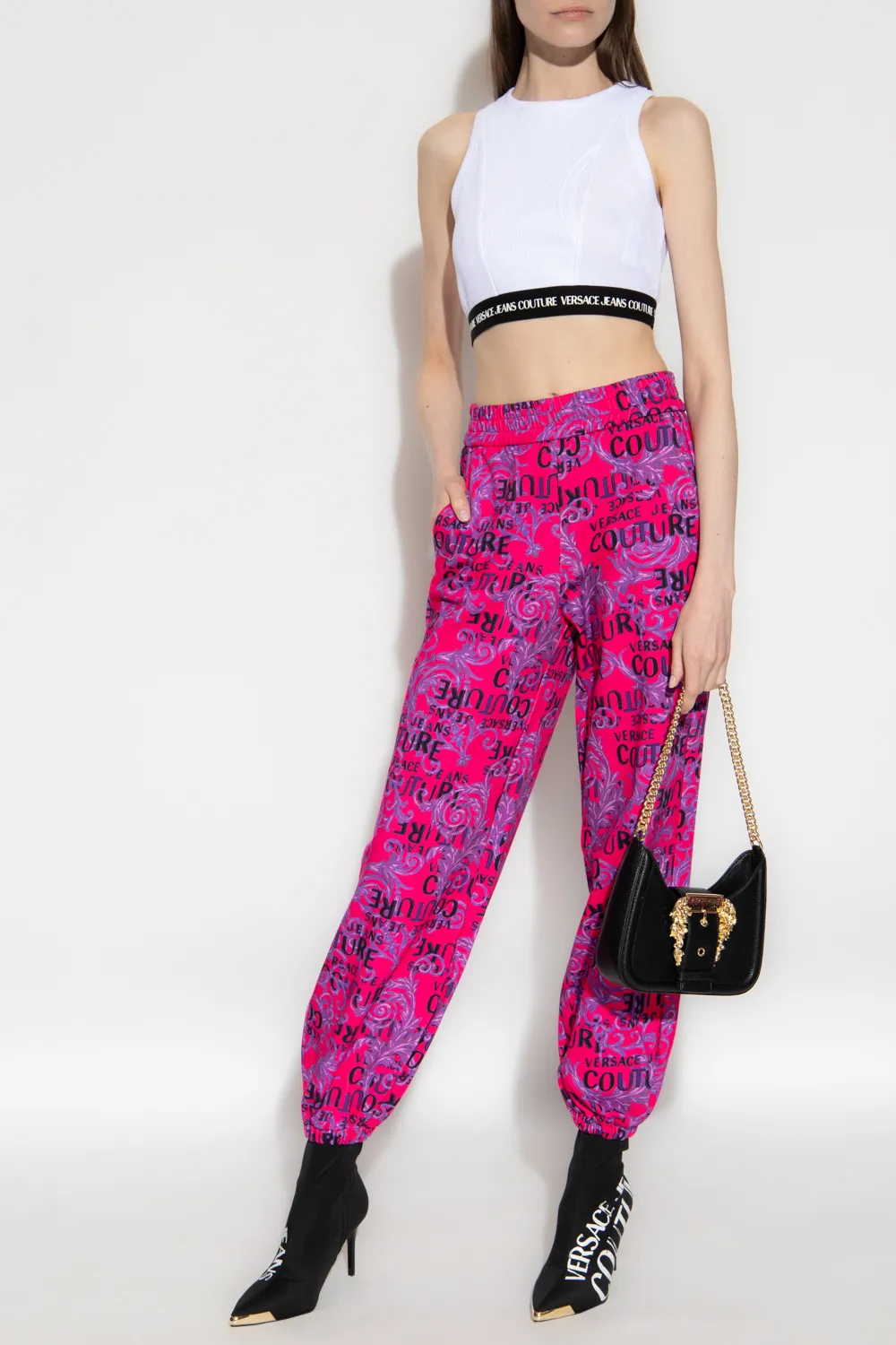 Logo-Print Cropped Tank Top