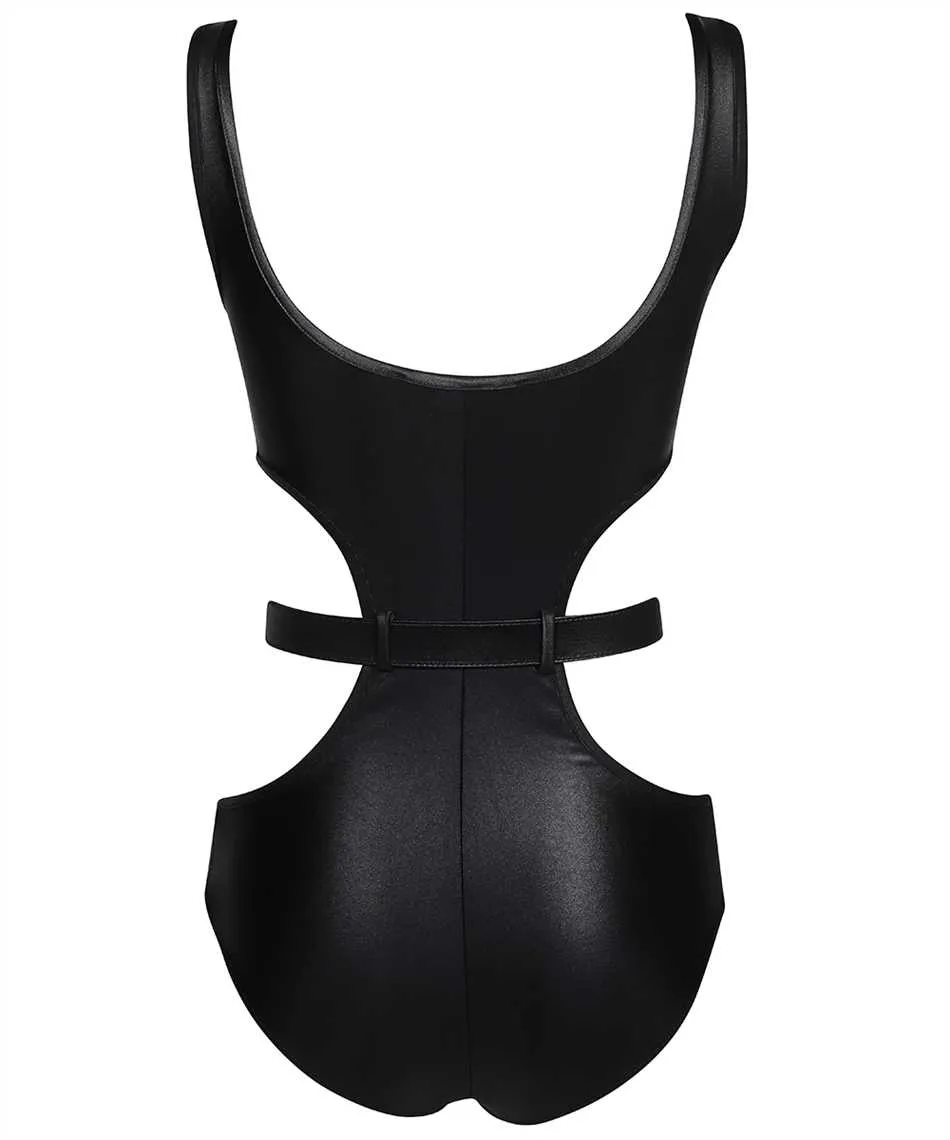 Versace Jeans Couture Cut-Out Detailed Belted Bodysuit